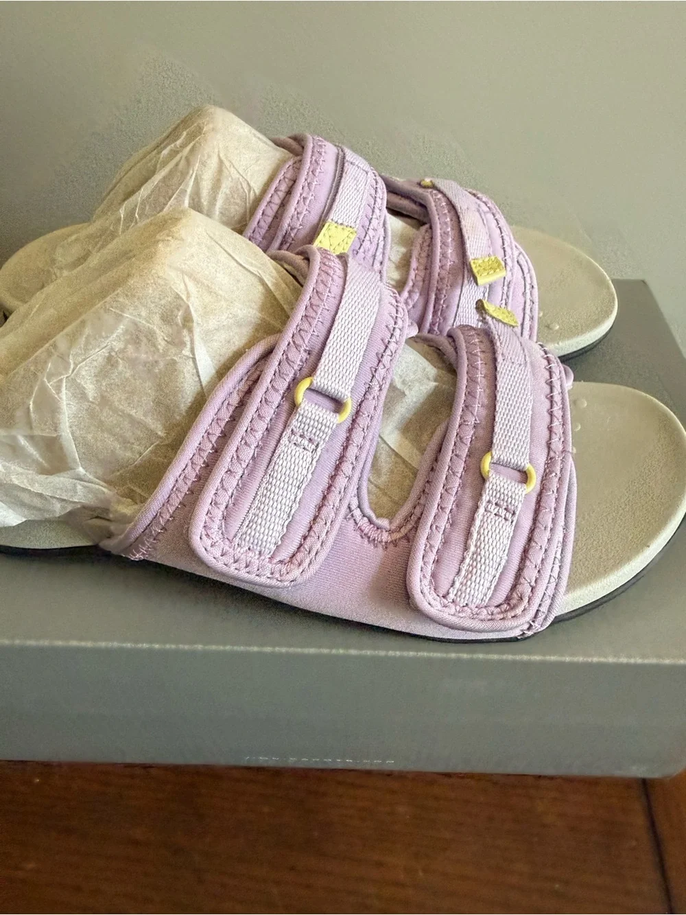 Vionic Lavender‎ Dual-Strap Comfort Slide Sandals NEW